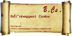 Bánhegyesi Csaba névjegykártya