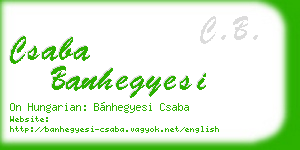csaba banhegyesi business card