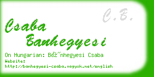 csaba banhegyesi business card